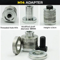 Adaptor M14 pt flex, polizor unghiular, pentru discuri multiple (maxim 4x discuri)