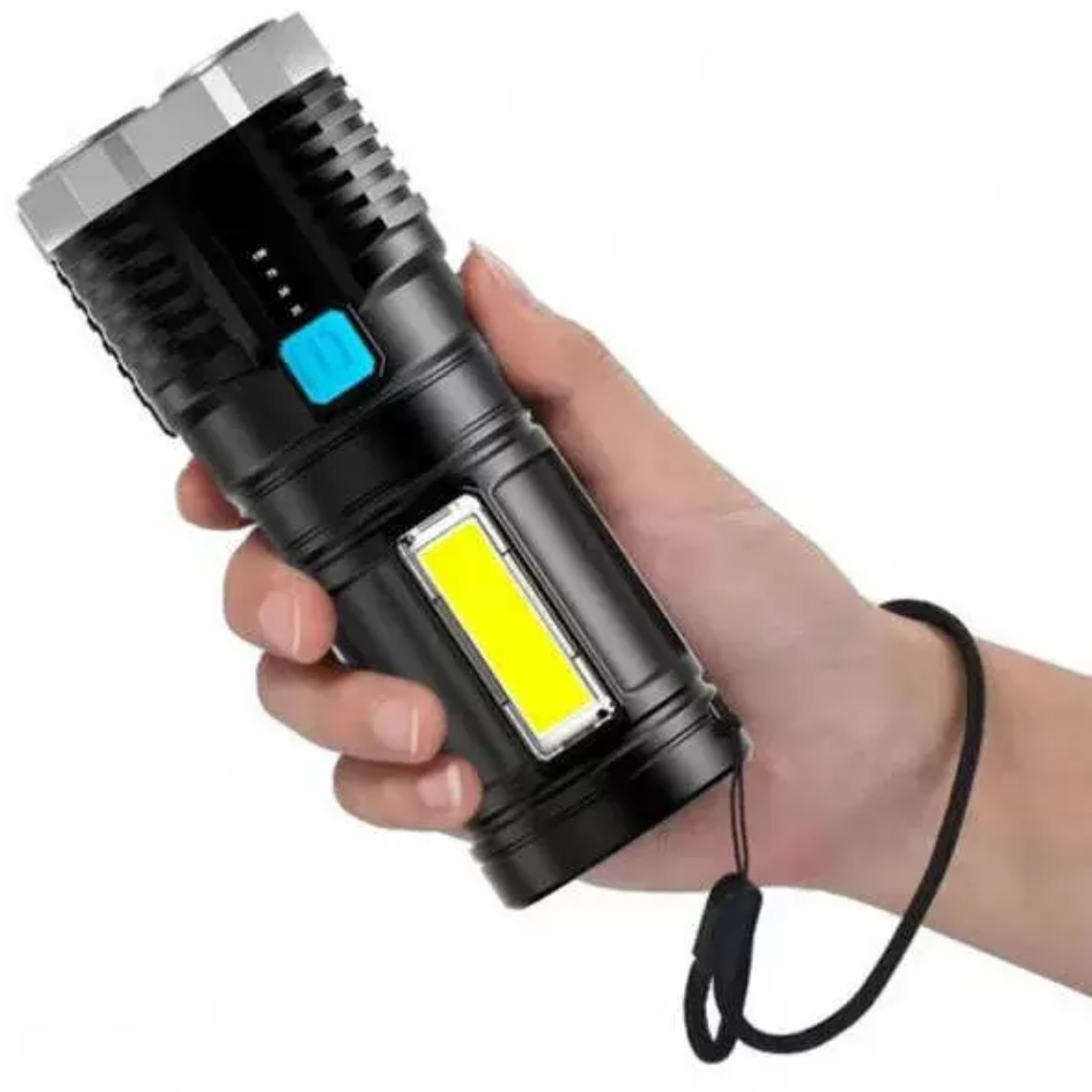 Lanterna LED cu 2x lumini si 4 functii, incarcare USB | Meșteșugărețul