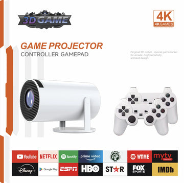 Proiector 4k cu jocuri, manete, 20.000 jocuri, WiFi, BT, Android 13, Cinema, Boxa