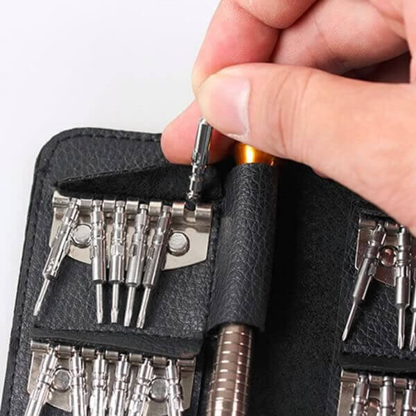 Set, trusa de buzunar cu surubelnite de precizie, 25 buc