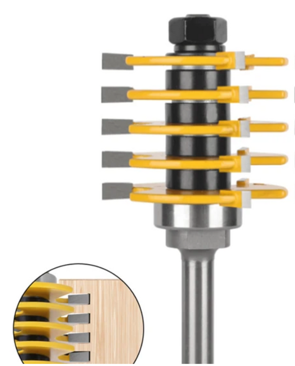 Freza lemn imbinari in 5 dinti, piaptan, coada 8 mm