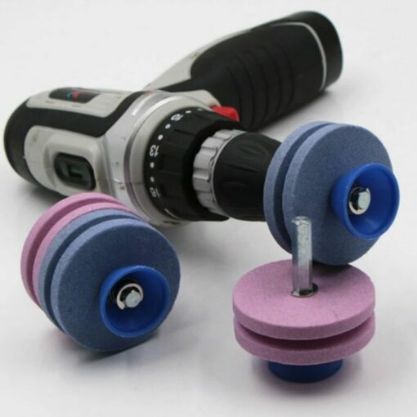 Adaptor din piatra polizor pt. ascutit lama, cutit cositoare (la bormasina, masina infiletat, gaurit)
