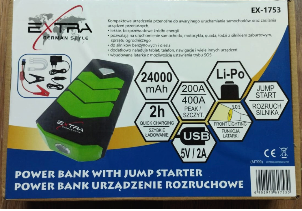 Kit pornire auto moto cu acumulatori, power bank, baterie externa 24.000 mAh