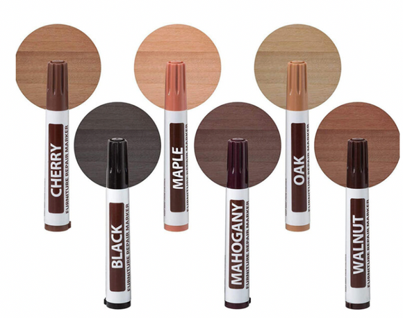 Set de rectificare, retusare mobilier, lemn, parchet cu markere și creioane (6 nuanțe)