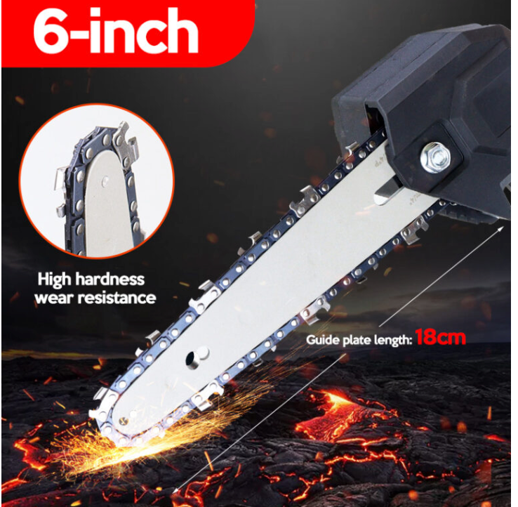 Set lama + 2x lanturi pt. mini fierastrau, drujba electrica de mana (15 cm)