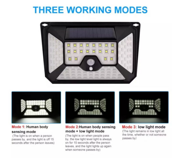 Lampa solara de perete cu senzor miscare, LED (cu mod de veghe)