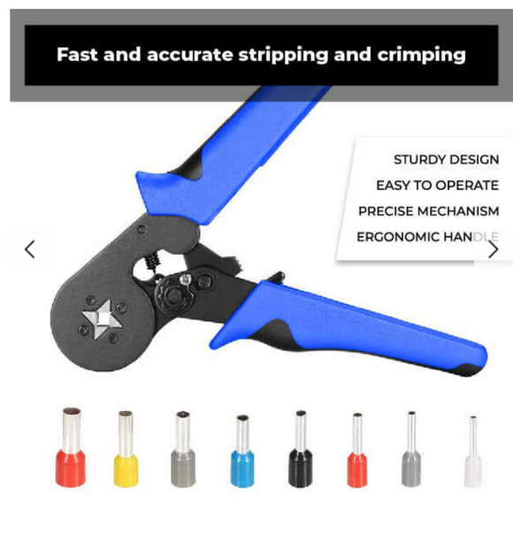 Set cleste sertizare fire, cu papuci de dimensiuni diferite, pini terminali conductor MYF