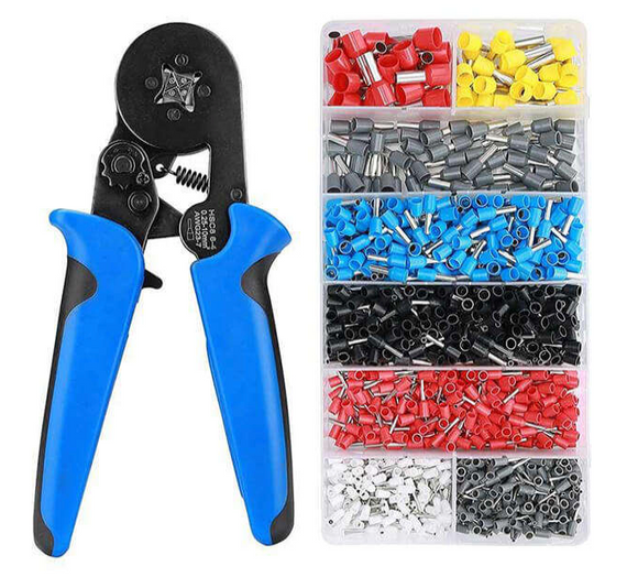 Set cleste sertizare fire, cu papuci de dimensiuni diferite, pini terminali conductor MYF