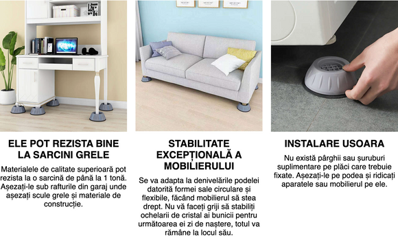 Set 4x talpi, paduri antiderapante pt. masina spalat, uscat, etc