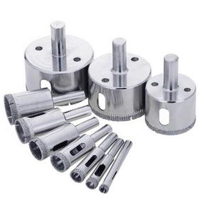 Set 10x freze, carote diamantate pentru gresie, faianta, marmura, etc.