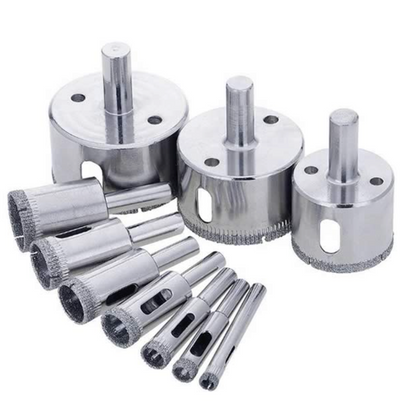 Set 10x freze, carote diamantate pentru gresie, faianta, marmura, etc.