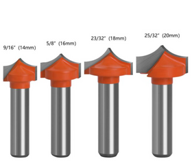 Set 4x Freze lemn sanfren pt muchii, canale si caneluri in V - 0