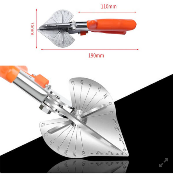 Foarfeca universala cu taiere la unghi, cu echer 45–135°