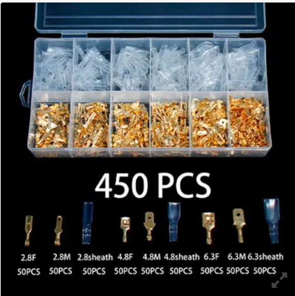 Set cu patent/ cleste si 450 accesorii pentru imbinat fire (papuci, inele)