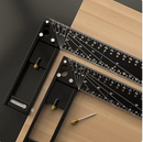 Echer multifunctional 300mm, aluminiu, cu sablonare la distante si unghiuri-2