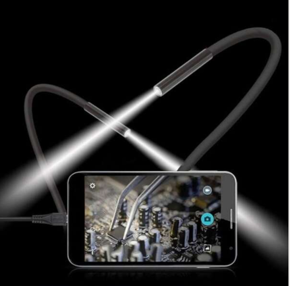 Camera endoscopica portabila pentru telefon, cu LED