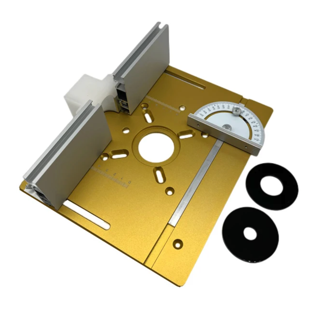 Suport tip placa aluminiu pt. oberfreza, cu ghidaj, raportor