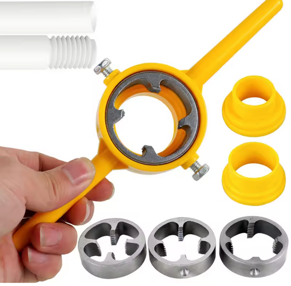 Set 3 filiere pentru filatare tevi platic, PPR, adaptor bormasina (1”, 1/2”, 3/4”)