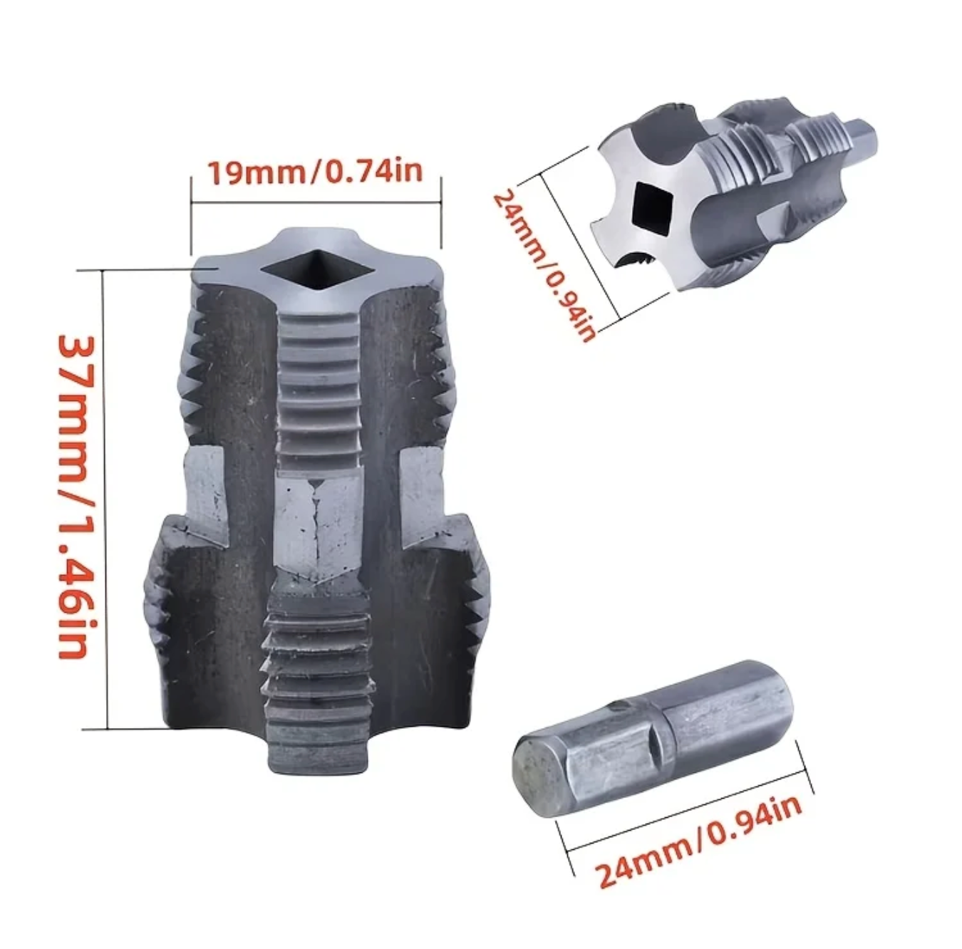 Adaptor bormasina pentru filetare tevi PPR, 1/2 si 3/4