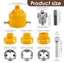 Set 3 filiere pentru filatare tevi platic, PPR, adaptor bormasina (1”, 1/2”, 3/4”) + interior-3