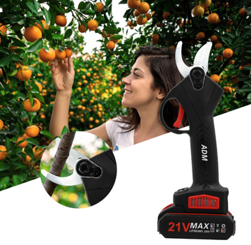 Set foarfecă electrică grădină pt. crengi cu 2x baterii + foarfecă manuală de altoit - 0
