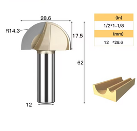 Freza convexa pentru imbinari la ciubar 12x28x62 mm - 0