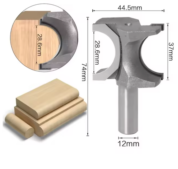 Freza concava pentru bare, baghete, imbinari ciubar 12x28 mm