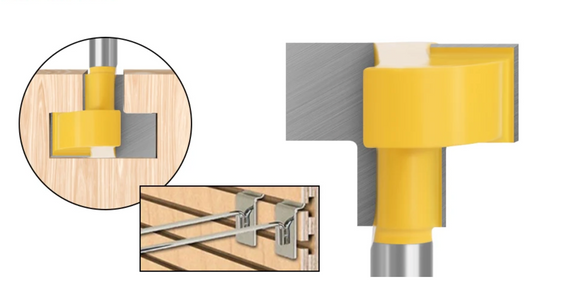 Freza canale in T pentru banda led, montare carlige sau suporti metalici