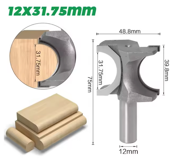 Freza concava pentru bare, baghete, imbinari ciubar 12x32