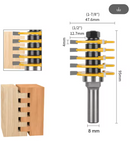 Freza lemn imbinari in 5 dinti, piaptan, coada 8 mm-3