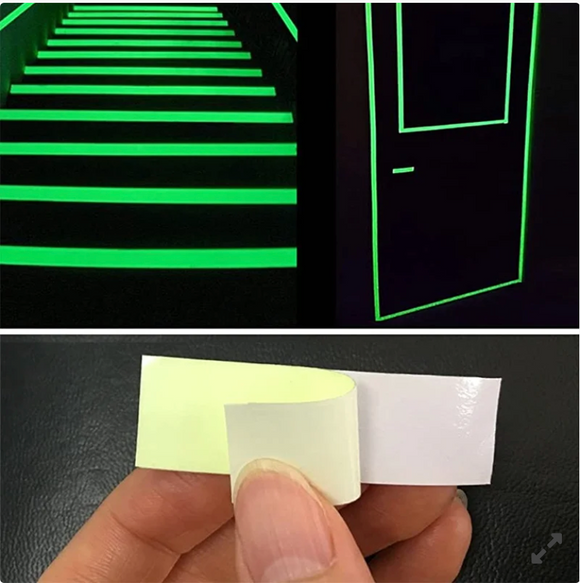 Banda adeziva fosforescenta, 30 x 300 mm, LumiGlow