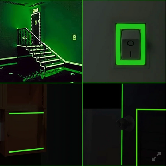 Banda adeziva fosforescenta, 30 x 300 mm, LumiGlow