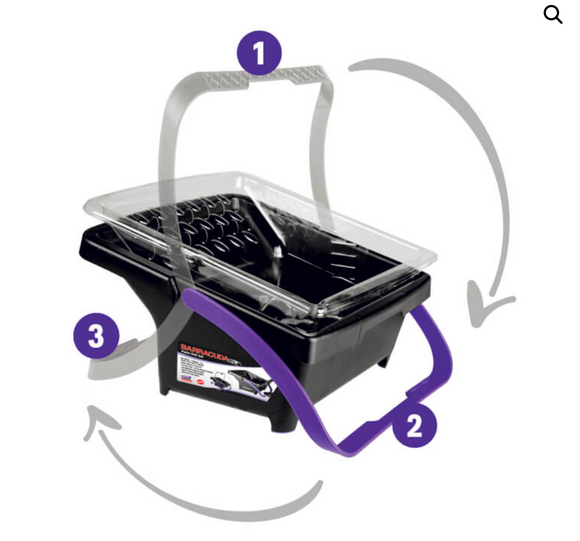 Recipient, galeata profesionala de vopsit BARRACUDA 9 L cu rezerva, Blue Dolphin