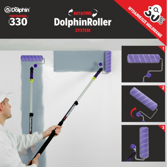 Maner, suport profesional 360º trafalet 25 cm, DolphinRoller, Blue Dolphin