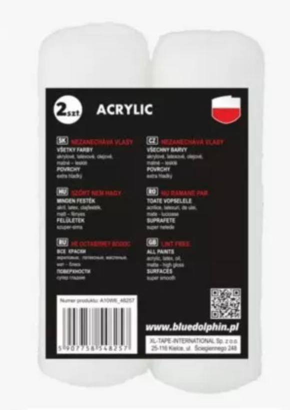 Rulou, trafalet acrilic JUMBO MINI BLUE DOLPHIN seria 330 10 cm, fibre 6 mm, Blue Dolphin