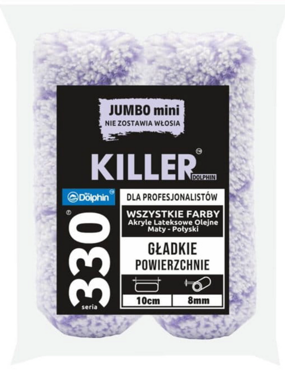 2x Rulou, trafalet profesional KILLER microfibra, 100 x 9 mm, Blue Dolphin