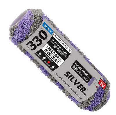 Rulou, trafalet profesional SILVER MICROFIBER TWIST 180 x 20 mm, Blue Dolphin - 0