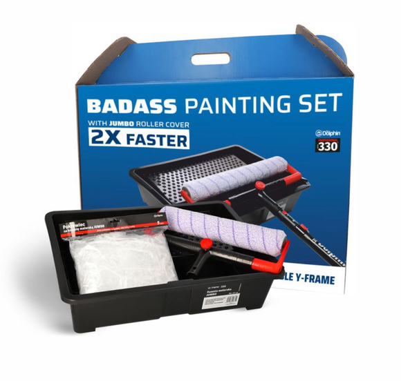 Set profesional vopsit, zugravit BADASS Blue Dolphin, rulou 37 cm reglabil