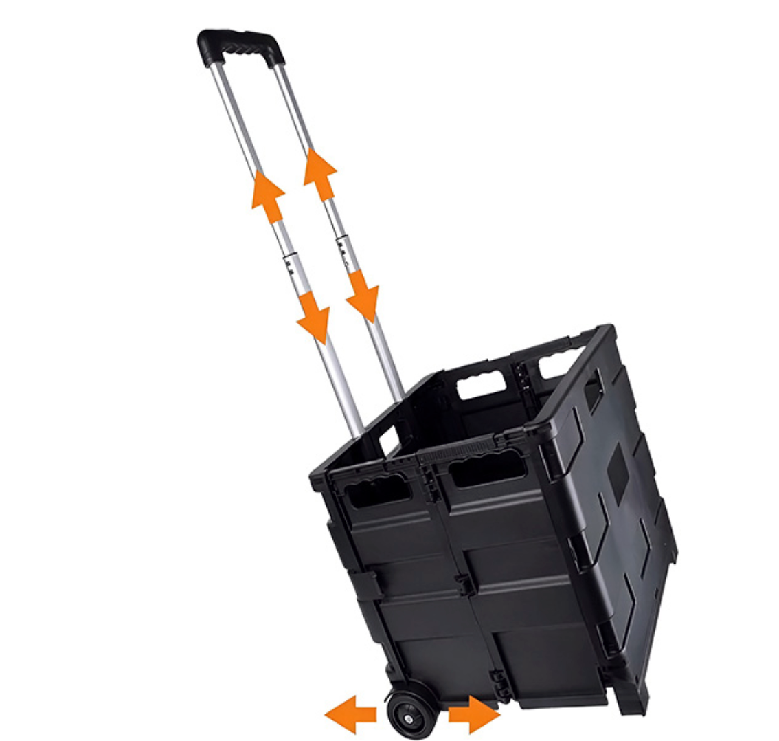 Carucior universal pliabil cu roti si maner extensibil