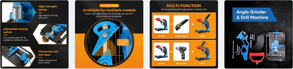Suport, stativ polizor unghiular (flex) sau bormasina, pt debitat, cu menghina