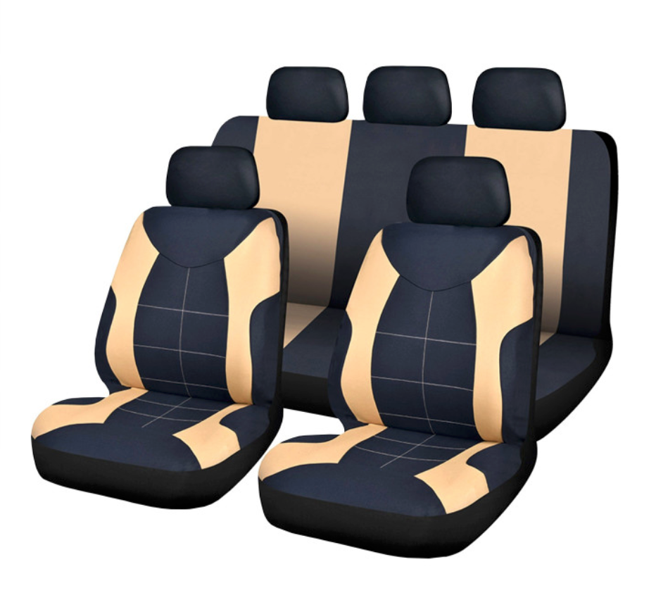 Huse premium pt. scaune auto universale, 4 buc, bej cu negru
