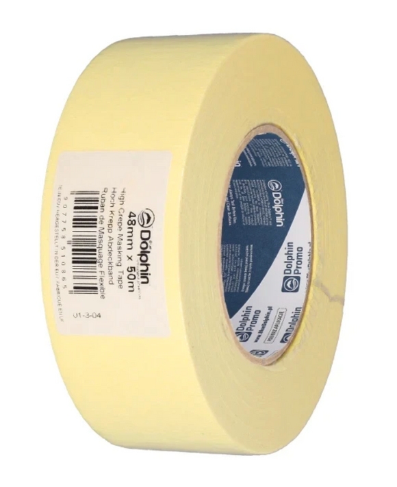 Banda adeziva profesionala de protectie, creponata, Blue Dolphin, 38mm x 50 m