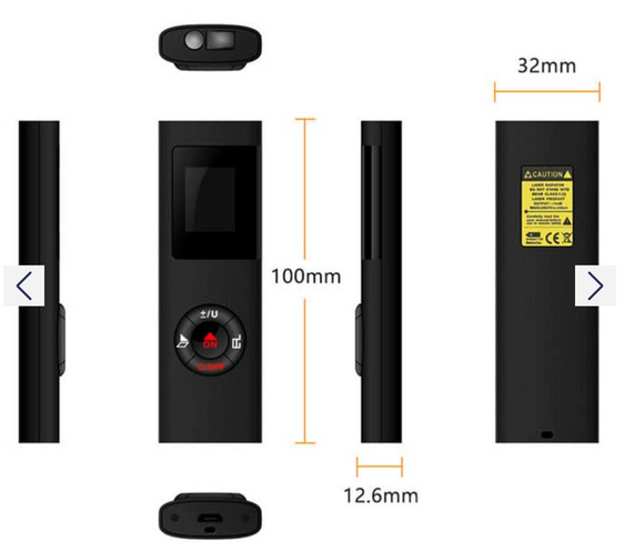 Telemetru cu laser pt. masurare distanta, 40m cu 6 functii masurare