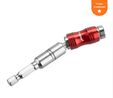 Magnetic bit extension, articulated, 1/4", 90 mm - 0