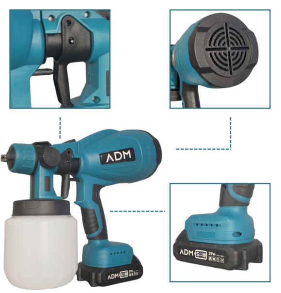 Pistol portabil de vopsit cu acumulator