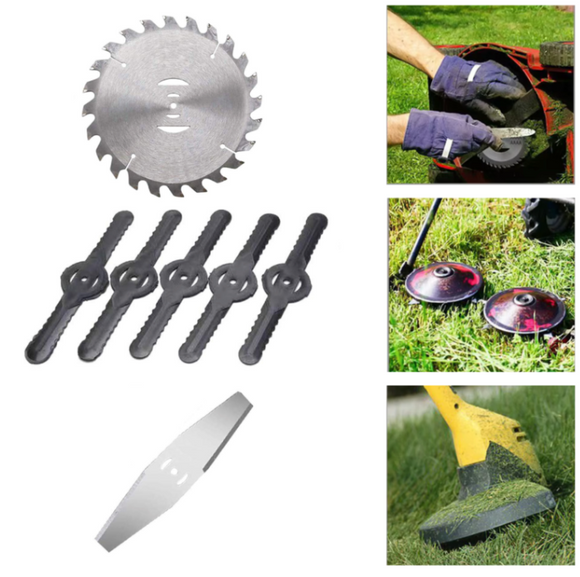 Set lame si disc pentru trimmer de iarba, 7 piese