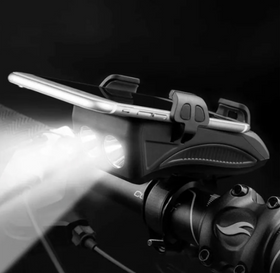 Lanterna, lumina de bicicleta cu sonerie si incarcare telefon