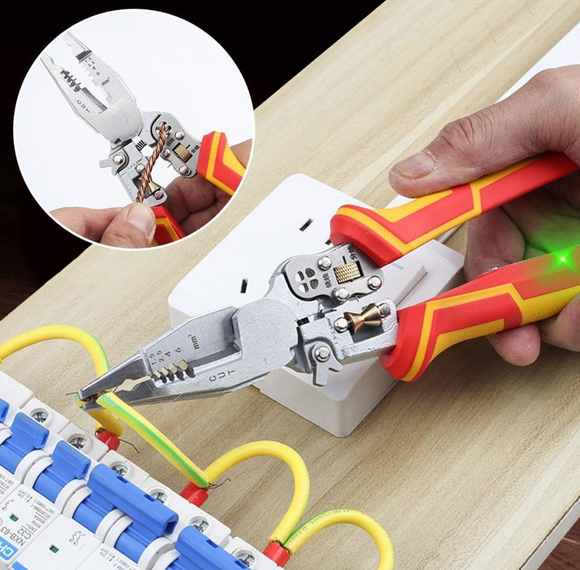 Patent, cleste multifunctional pt lucrari electrice cu tester continuitate si tensiune