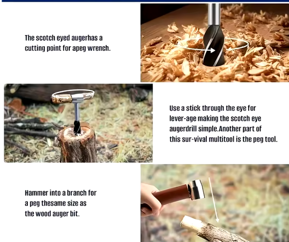 Burghiu manual mare, 168 x 24 mm pentru gauri usoare in lemn