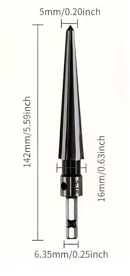Burghiu conic alezare, largire, manual sau masina infiletat, 5-16mm